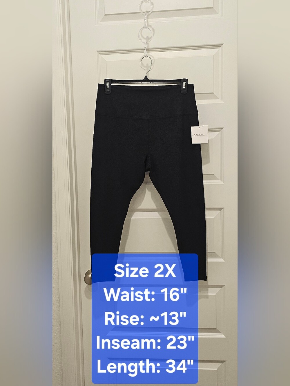 Beyond Yoga Women's Spacedye High Waisted Capri Leggings Black 2X